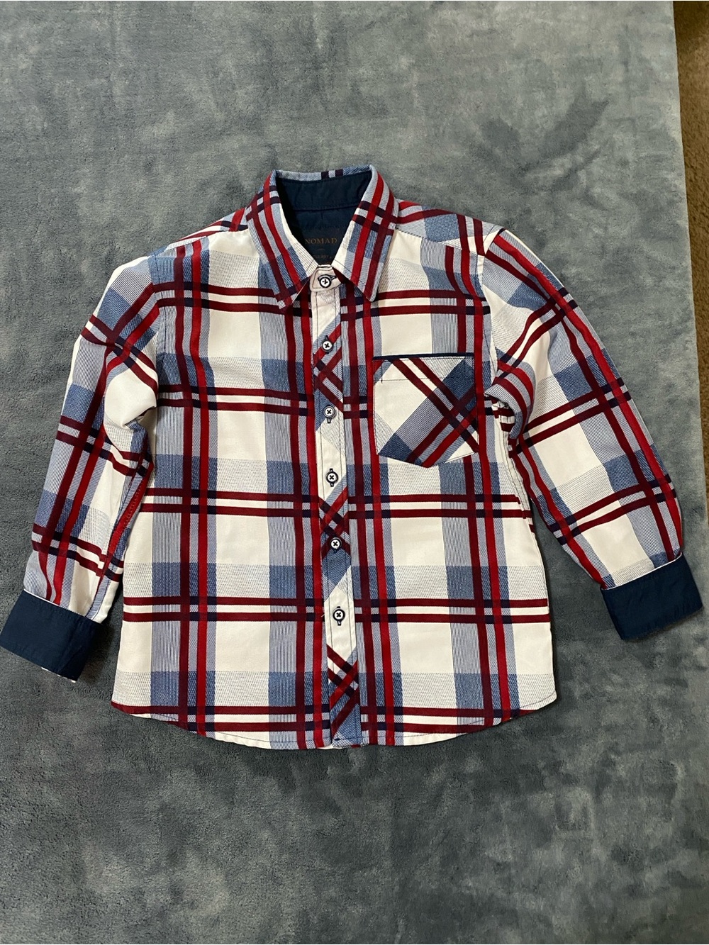 Nomad Boys Plaid Button-Down Shirt - Red, Blue & White